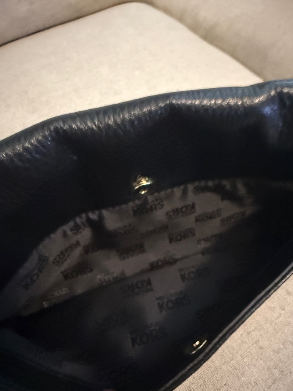 Michael Kors Black Leather Shoulder Bag with Gold Hardware - Picture 13 of 13